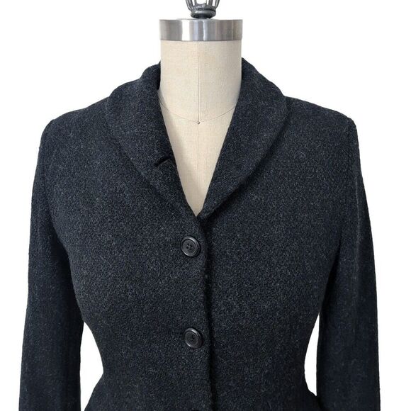 Ralph Lauren Black Label Wool Cashmere Charcoal Blazer Jacket Wmns 10 - Picture 3 of 11